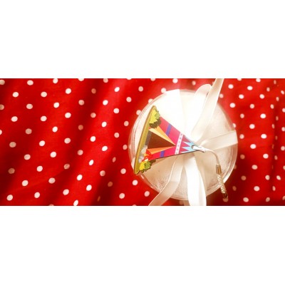 Μπομπονιέρα Σκήνη Ινδιάνου Silver Line Round Plexi (100 τεμάχια) 