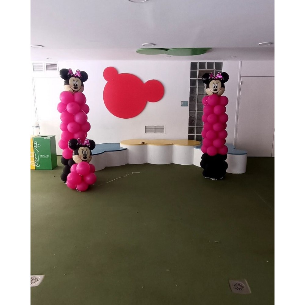 Συνθεση μπαλονιων  Δυο στηλες Minnie Mouse Centerpiece 