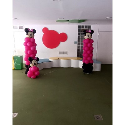 Συνθεση μπαλονιων  Δυο στηλες Minnie Mouse Centerpiece 