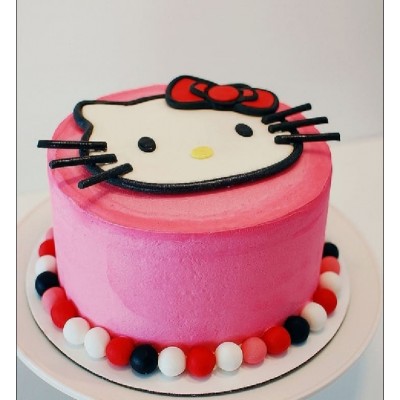 Τούρτα Ζαχαρόπαστας  Χελοου Κίτι για 25 καλεσμένους ένας οροφος