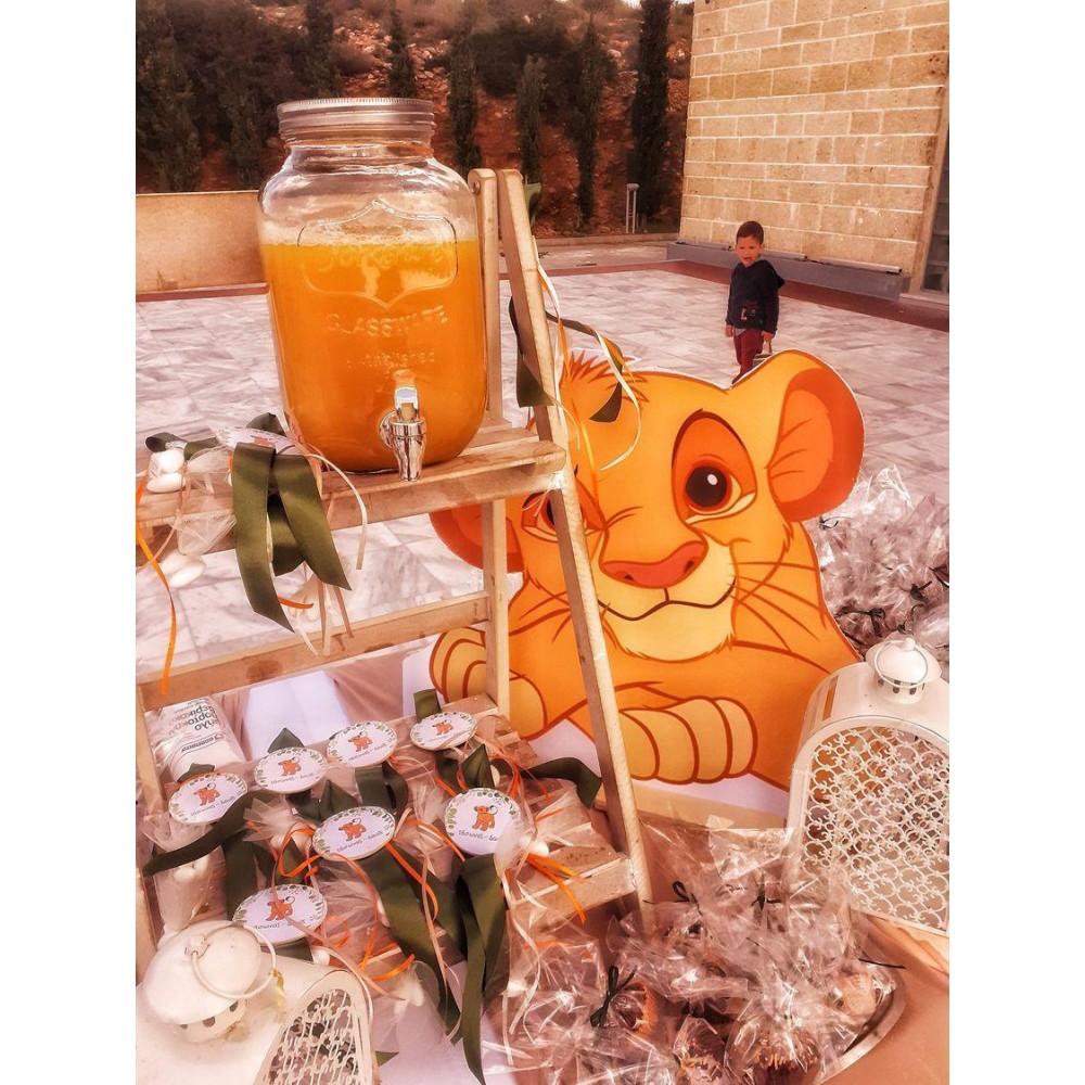 Θεματικό Πακέτο Βάπτισης Σίμπα   Silver 100 (προσκλητήριο, μπομπονι΄έρες, στολισμός, Candy bar και Salty bar)