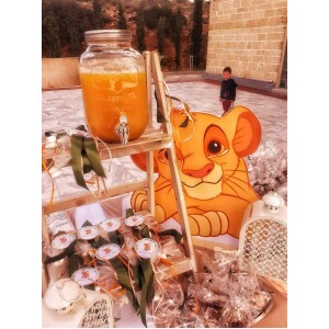 Θεματικό Πακέτο Βάπτισης Σίμπα   Silver 100 (προσκλητήριο, μπομπονι΄έρες, στολισμός, Candy bar και Salty bar)