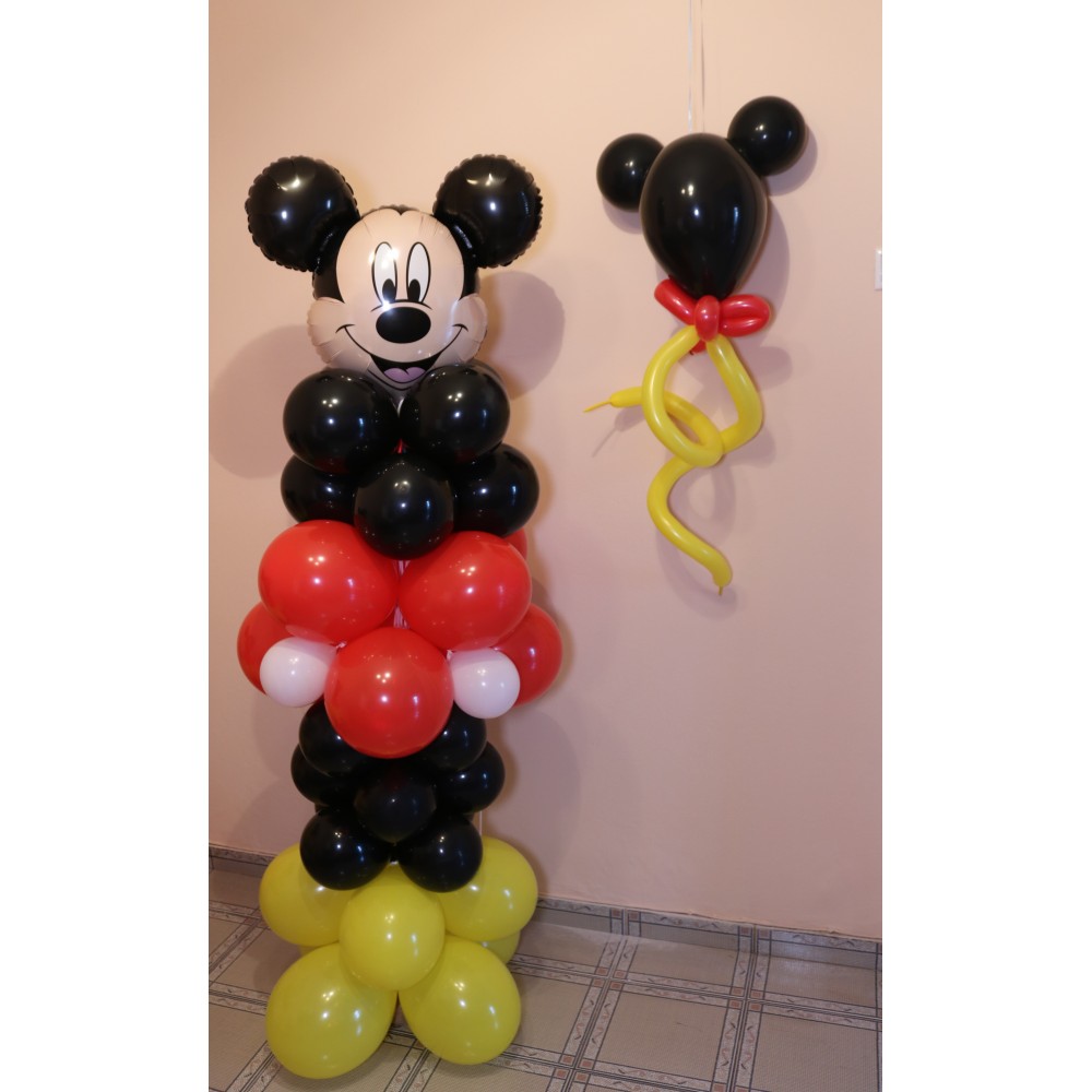 Συνθεση μπαλονιων μια στηλη Μικι  Centerpiece 