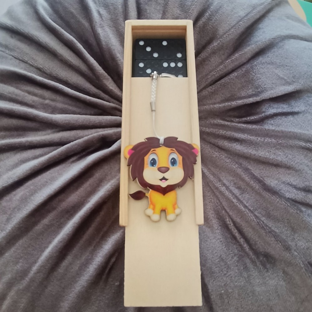 Θεματικό Παιδικό Δωράκι Ντόμινο με μπρελόκ Λιονταράκι (σετ 30τμχ)