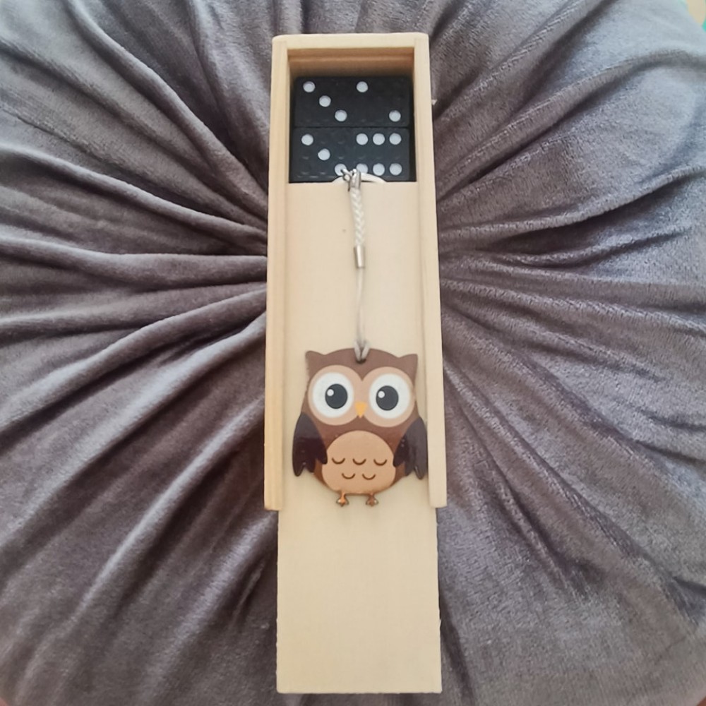 Θεματικό Παιδικό Δωράκι Ντόμινο με μπρελόκ Κουκουβάγια(σετ 30τμχ)