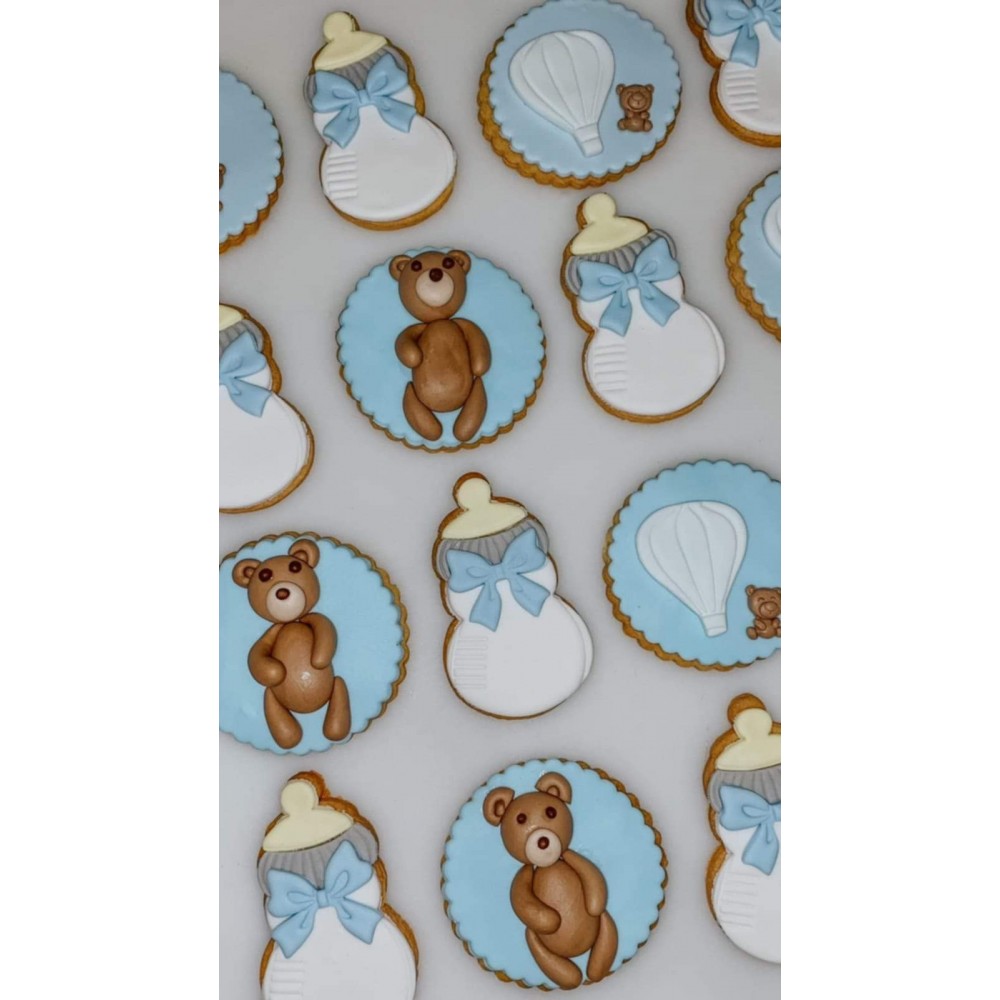 Μπισκότα Ζαχαροπαστας Μαιευτηρίου  Αγοριστικο Αρκουδακι 40 τεμαχια 