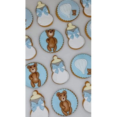 Μπισκότα Ζαχαροπαστας Μαιευτηρίου  Αγοριστικο Αρκουδακι 40 τεμαχια 