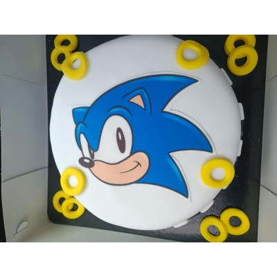 Τούρτα Ζαχαρόπαστας Σονικ για 25 καλεσμένους ένας οροφος