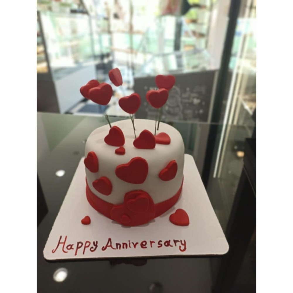 Τούρτα Ζαχαρόπαστας Anniversary για 25 καλεσμένους ένας οροφος