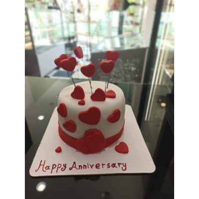 Τούρτα Ζαχαρόπαστας Anniversary για 25 καλεσμένους ένας οροφος