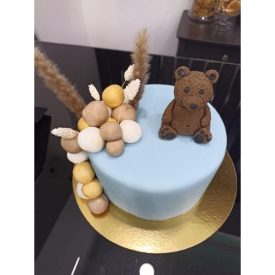 Τούρτα Ζαχαρόπαστας Αρκουδάκι για αγόρι για 25 καλεσμένους ένας οροφος