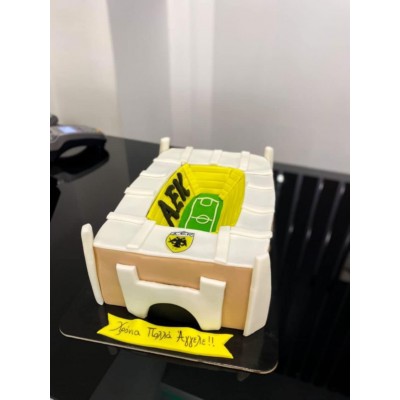 Τούρτα Ζαχαρόπαστας ποδόσφαιρο με την ομάδα της επιλογής σας για 45 καλεσμένους διώροφη 