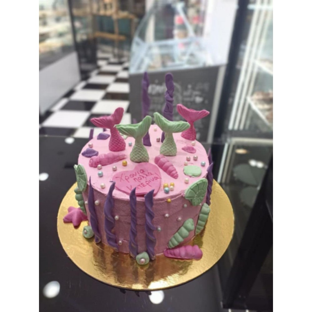 Τούρτα Ζαχαρόπαστας Little Mermaid για 25 καλεσμένους ένας οροφος