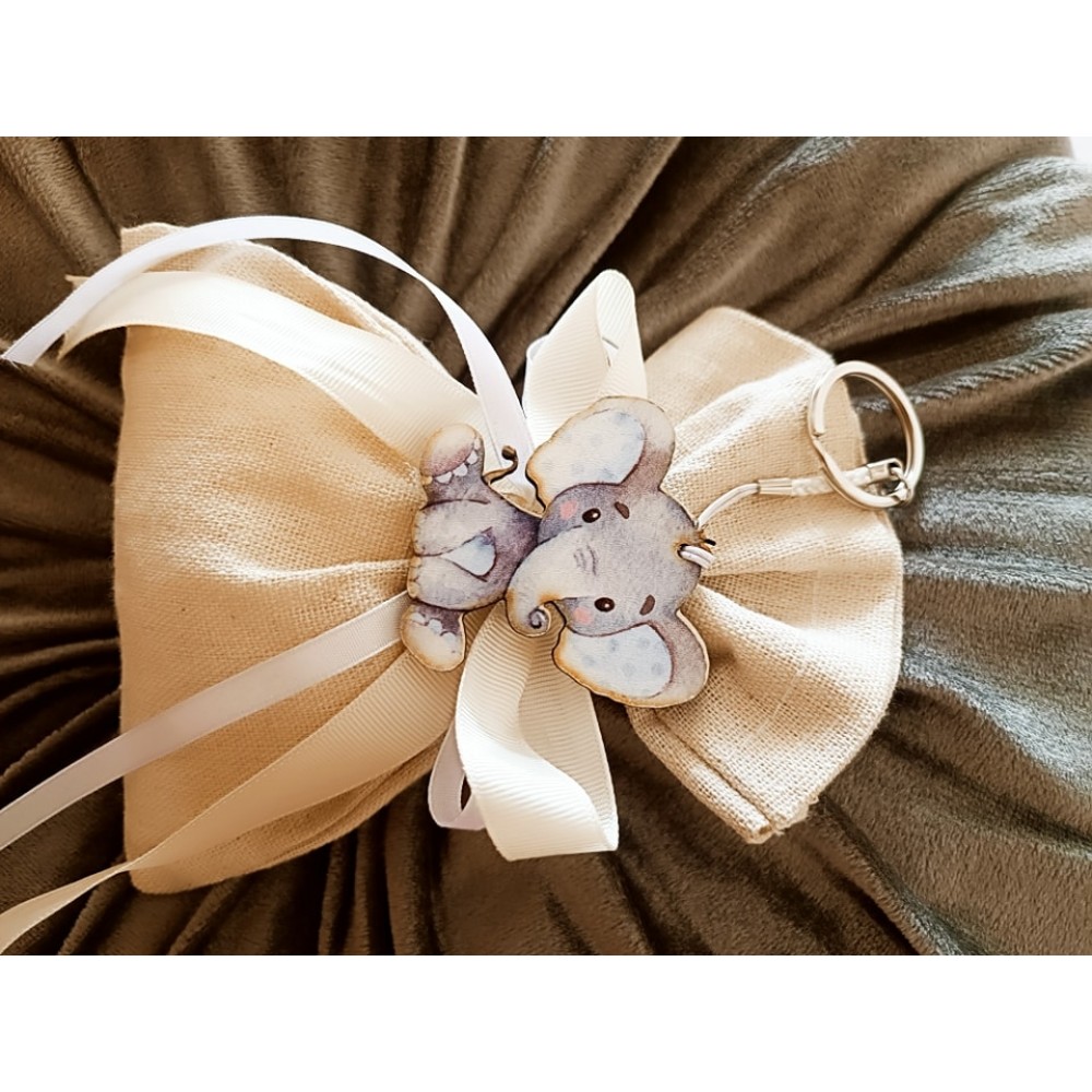 Μπομπονιέρα Ελεφαντάκι Silver Line (100 τεμάχια) 