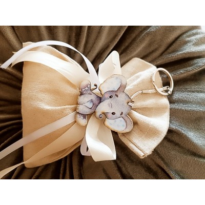 Μπομπονιέρα Ελεφαντάκι Silver Line (100 τεμάχια) 