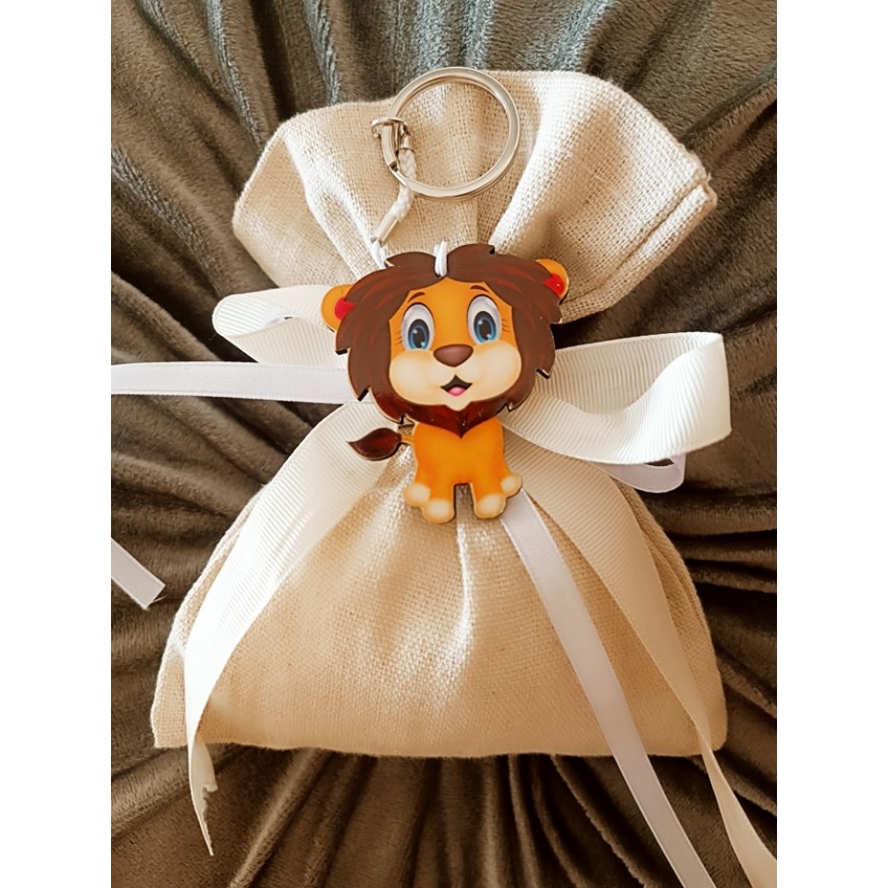 Μπομπονιέρα Λιοντάρι 2 Silver Line (100 τεμάχια) 