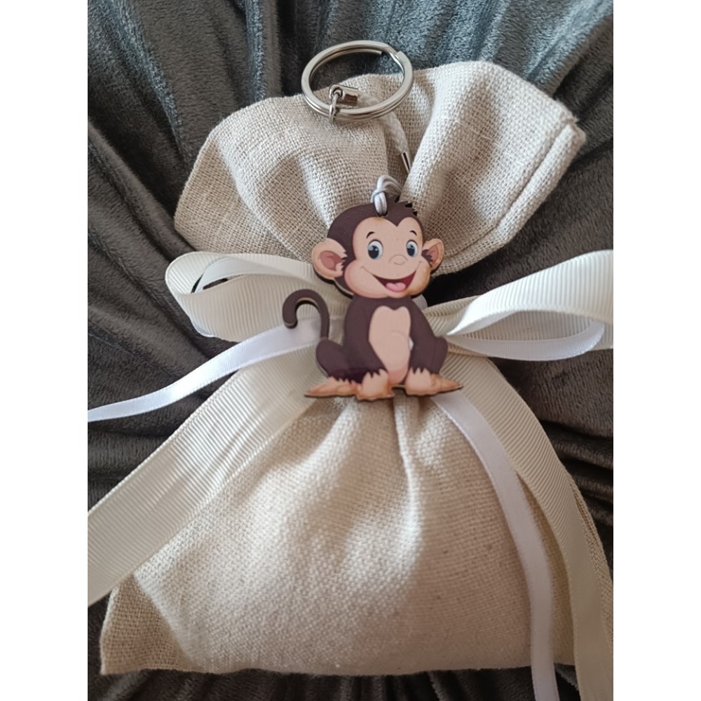 Μπομπονιέρα Μαιμουδάκι Silver Line (100 τεμάχια) 