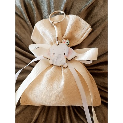 Μπομπονιέρα Ελεφαντάκι 2 Silver Line (100 τεμάχια) 