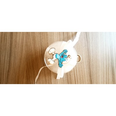 Μπομπονιέρα Στρουμφάκι Silver Line Round Plexi (100 τεμάχια) 