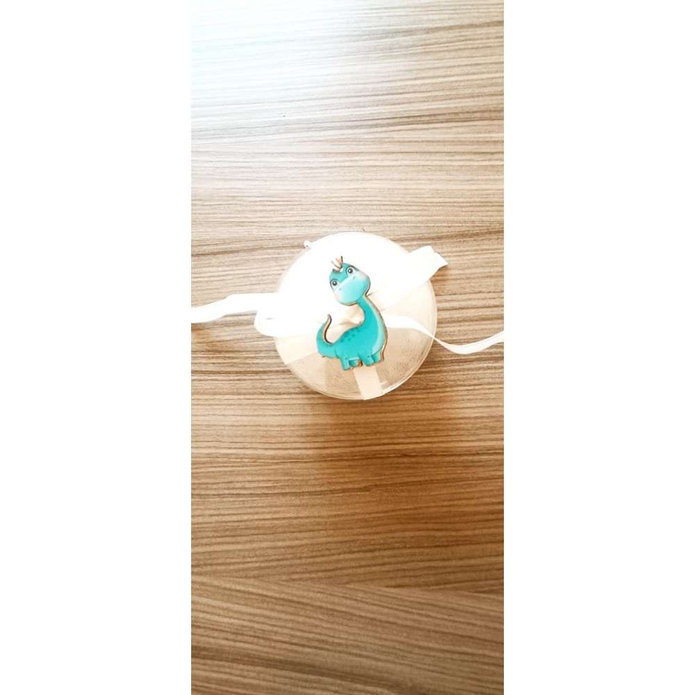 Μπομπονιέρα Δεινόσαυρός Silver Line Round Plexi (100 τεμάχια) 