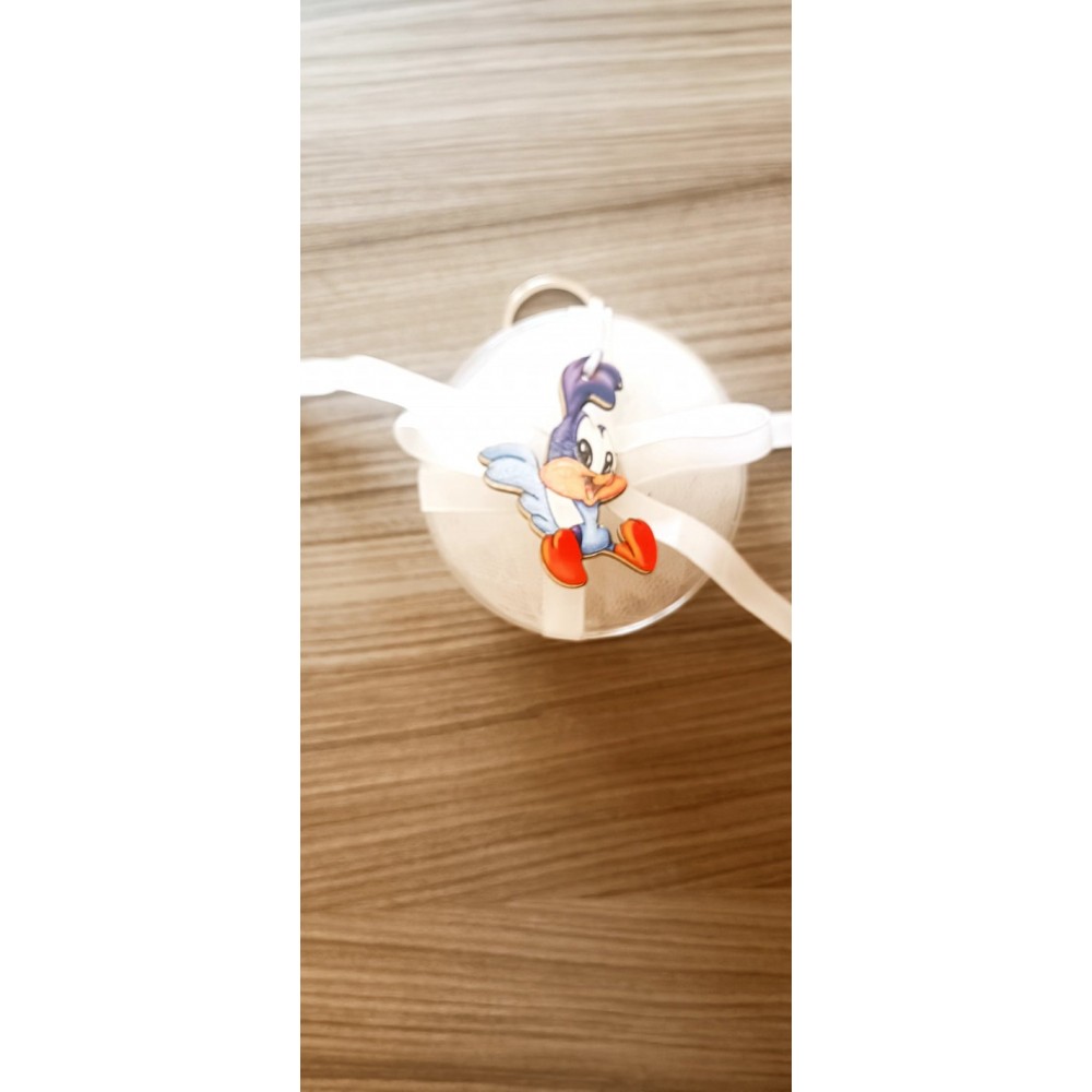 Μπομπονιέρα Ντάφυ Ντακ Silver Line Round Plexi (100 τεμάχια) 