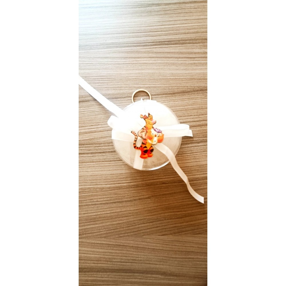 Μπομπονιέρα Τίγρης Silver Line Round Plexi (100 τεμάχια) 