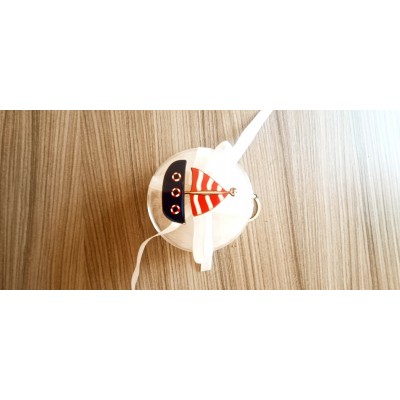 Μπομπονιέρα Καραβάκι Silver Line Round Plexi (100 τεμάχια) 