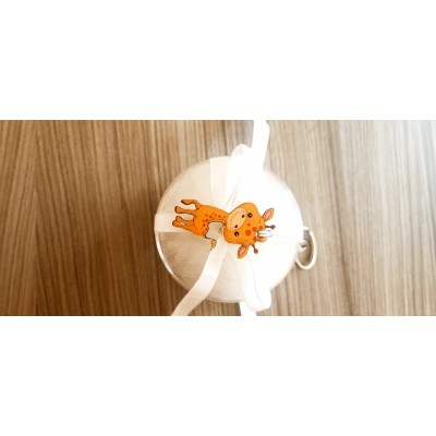 Μπομπονιέρα Καμηλοπάρδαλη Silver Line Round Plexi (100 τεμάχια) 