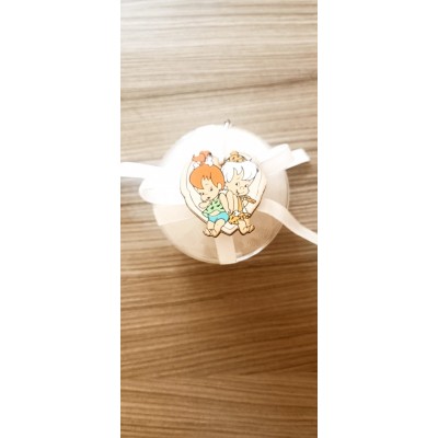 Μπομπονιέρα Φλιντστόουνς Silver Line Round Plexi (100 τεμάχια) 