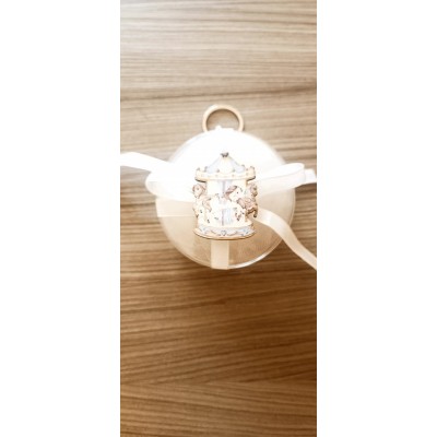 Μπομπονιέρα Καρουζέ΄λ Silver Line Round Plexi (100 τεμάχια) 