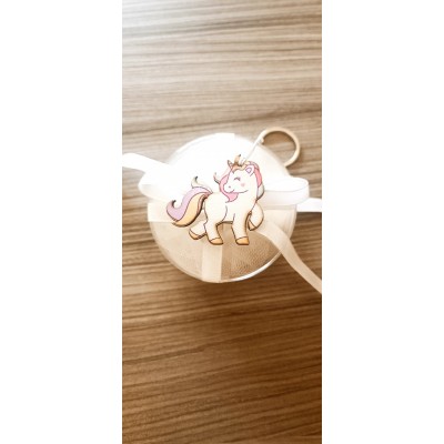 Μπομπονιέρα Μονόκερος Silver Line Round Plexi (100 τεμάχια) 