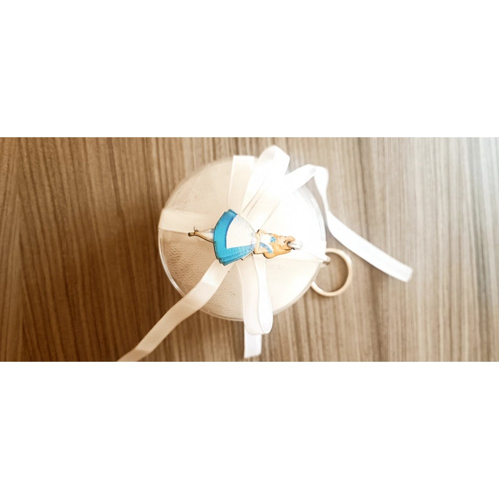 Μπομπονιέρα Αλίκη στην Χώρα των Θαυμάτων Silver Line Round Plexi (100 τεμάχια) 