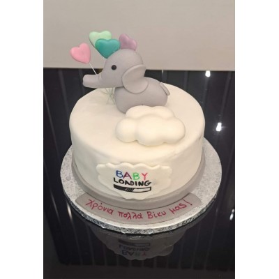 Τούρτα Ζαχαρόπαστας Baby Loading για 25 καλεσμένους ένας οροφος