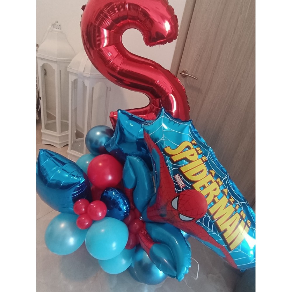 Spiderman Θεματικό Centerpiece Μπαλονιών με το θέμα και την ηλικία 
