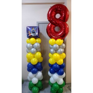 Θεματικές Στήλες Μπαλονιών Lego σε αλουμίνιο για εσωτερικό και εξωτερικό χώρο