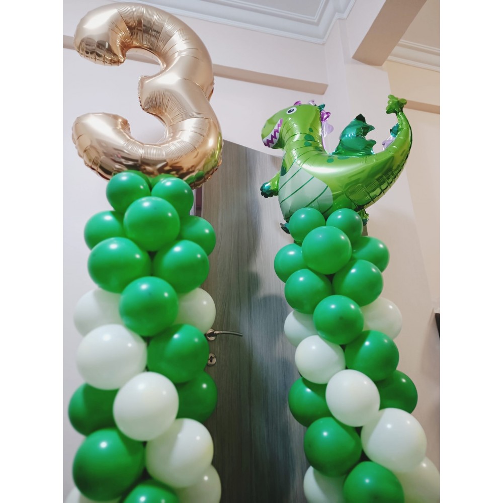 Θεματικές Στήλες Μπαλονιών Δεινόσαυρος σε αλουμίνιο για εσωτερικό και εξωτερικό χώρο