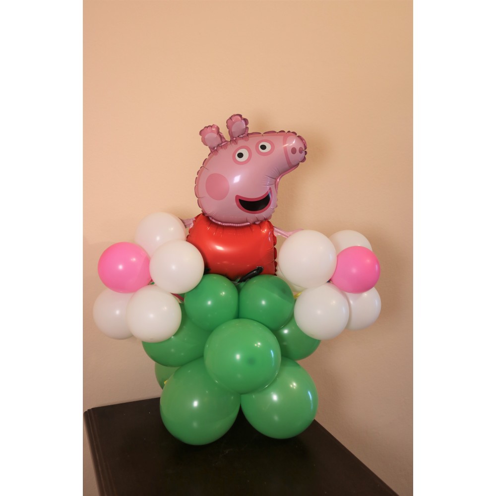 Σύνθεση μπαλονιών μια στήλη Peppa pig Centerpiece 