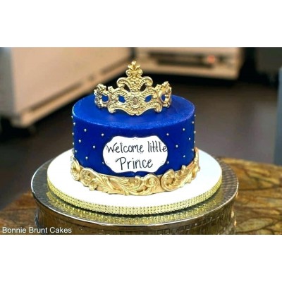 Τούρτα Ζαχαρόπαστας Royal blue baby για 25 καλεσμένους ένας οροφος