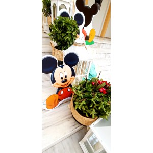 Θεματικό Πακέτο Βάπτισης Mickey Mouse Silver 100 (προσκλητήριο, μπομπονι΄έρες, στολισμός, Candy bar και Salty bar)