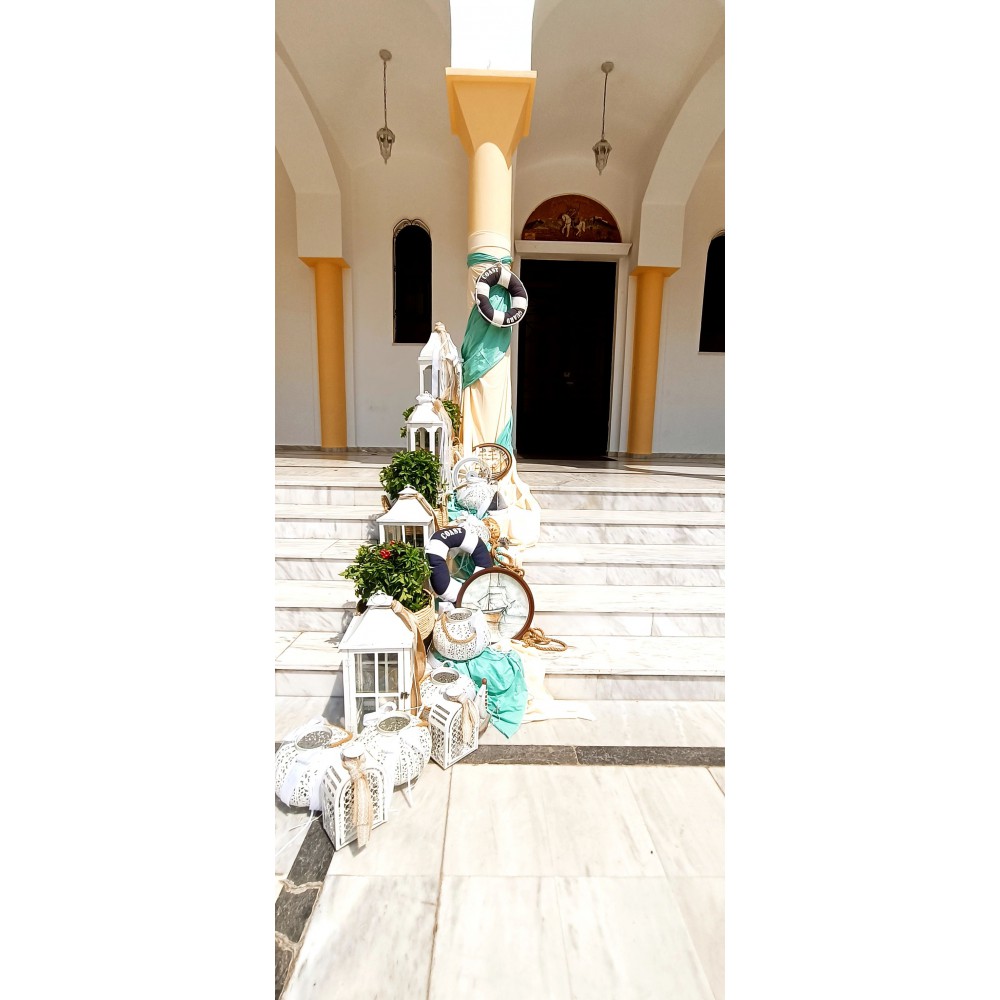 Θεματικό Πακέτο Βάπτισης Ναυτικο Silver 100 (προσκλητήριο, μπομπονι΄έρες, στολισμός, Candy bar και Salty bar)