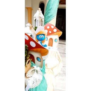 Θεματικό Πακέτο Βάπτισης Στρουμφάκια Silver 100 (προσκλητήριο, μπομπονι΄έρες, στολισμός, Candy bar και Salty bar)