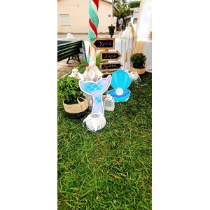 Θεματικό Πακέτο Βάπτισης Γοργόνα Silver 100 (προσκλητήριο, μπομπονι΄έρες, στολισμός, Candy bar και Salty bar)