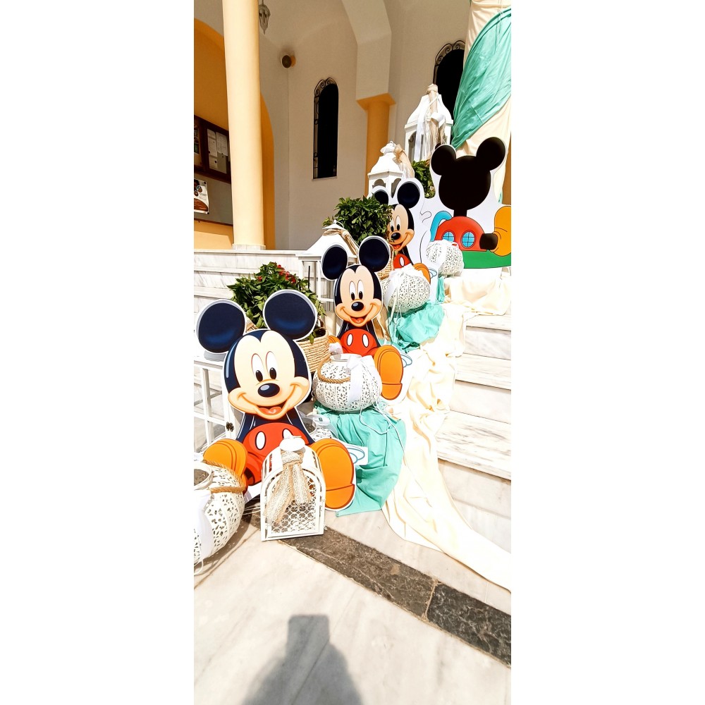 Θεματικό Πακέτο Βάπτισης Mickey Mouse Silver 100 (προσκλητήριο, μπομπονι΄έρες, στολισμός, Candy bar και Salty bar)