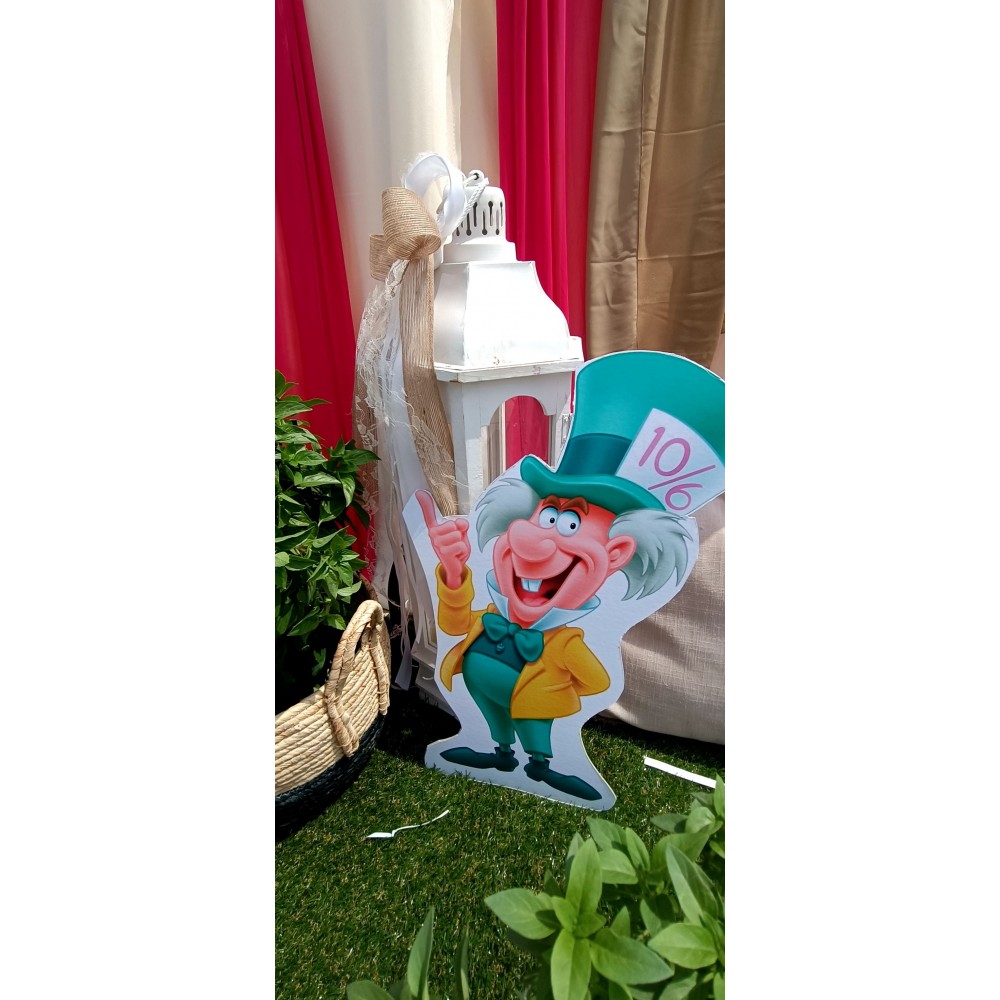 Θεματικό Πακέτο Βάπτισης Αλίκη στην Χώρα των Θαυμάτων Silver 100 (προσκλητήριο, μπομπονι΄έρες, στολισμός, Candy bar και Salty bar)