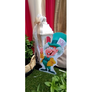 Θεματικό Πακέτο Βάπτισης Αλίκη στην Χώρα των Θαυμάτων Silver 100 (προσκλητήριο, μπομπονι΄έρες, στολισμός, Candy bar και Salty bar)