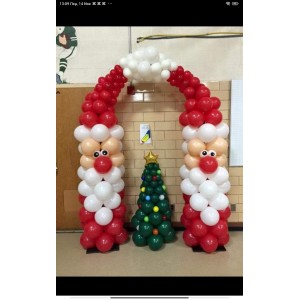 Δυο στήλες χριστουγεννιατικων μπαλονιων 